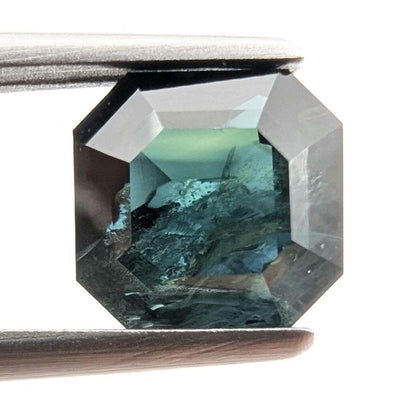 2.58ct Parti Dark Teal Sapphire - Queensland, Australia - Heated Green Blue Octagon Loose Gemstone