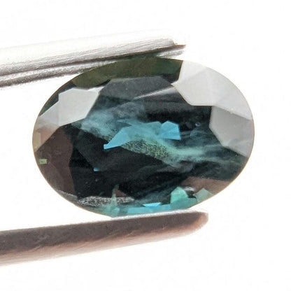 1.06ct Parti Dark Teal Sapphire - Queensland, Australia - Heated Oval Loose Gemstone