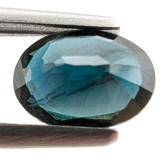 1.06ct Parti Dark Teal Sapphire - Queensland, Australia - Heated Oval Loose Gemstone