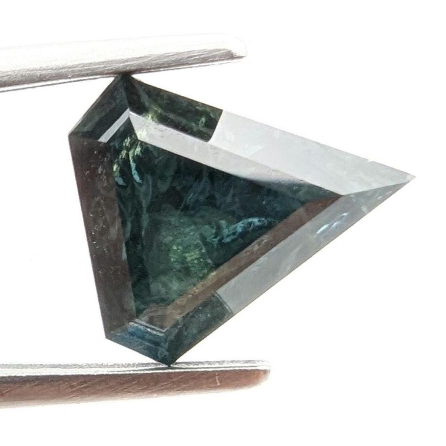 1.98ct Parti Dark Teal Sapphire - Queensland, Australia - Heated Shield Cut Green Blue Loose Gemstone