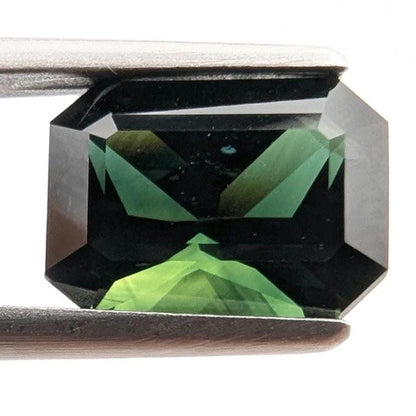 2.94ct Parti Dark Teal Sapphire - Queensland, Australia - Heated Green Blue Octagon Loose Gemstone