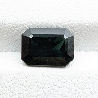 2.94ct Parti Dark Teal Sapphire - Queensland, Australia - Heated Green Blue Octagon Loose Gemstone