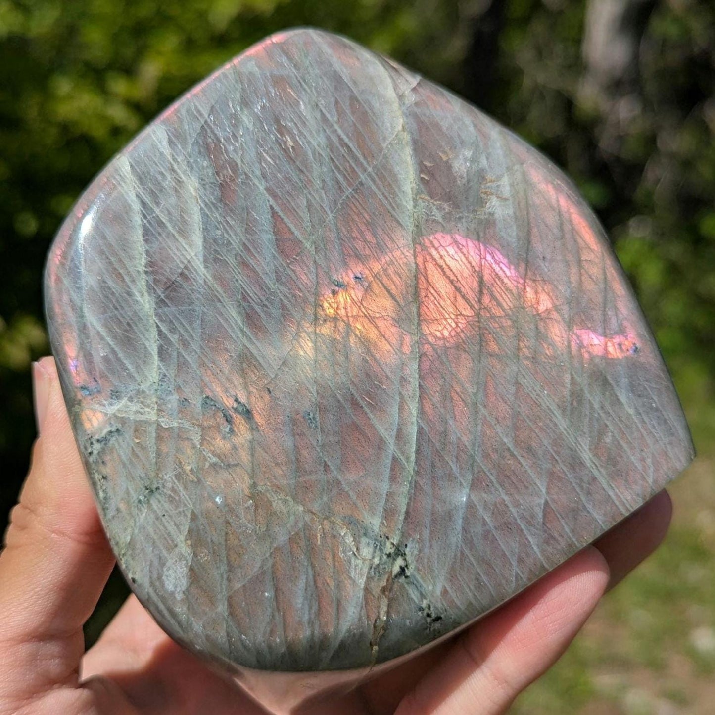 1.00 kg Purple Labradorite Crystal - Polished Purple, Orange, Pink Flash Labradorite Freeform - Large Polished Labradorite - Madagascar