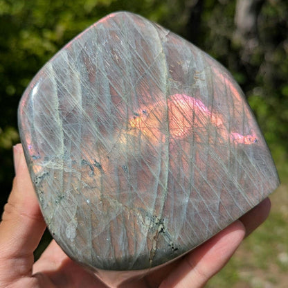1.00 kg Purple Labradorite Crystal - Polished Purple, Orange, Pink Flash Labradorite Freeform - Large Polished Labradorite - Madagascar