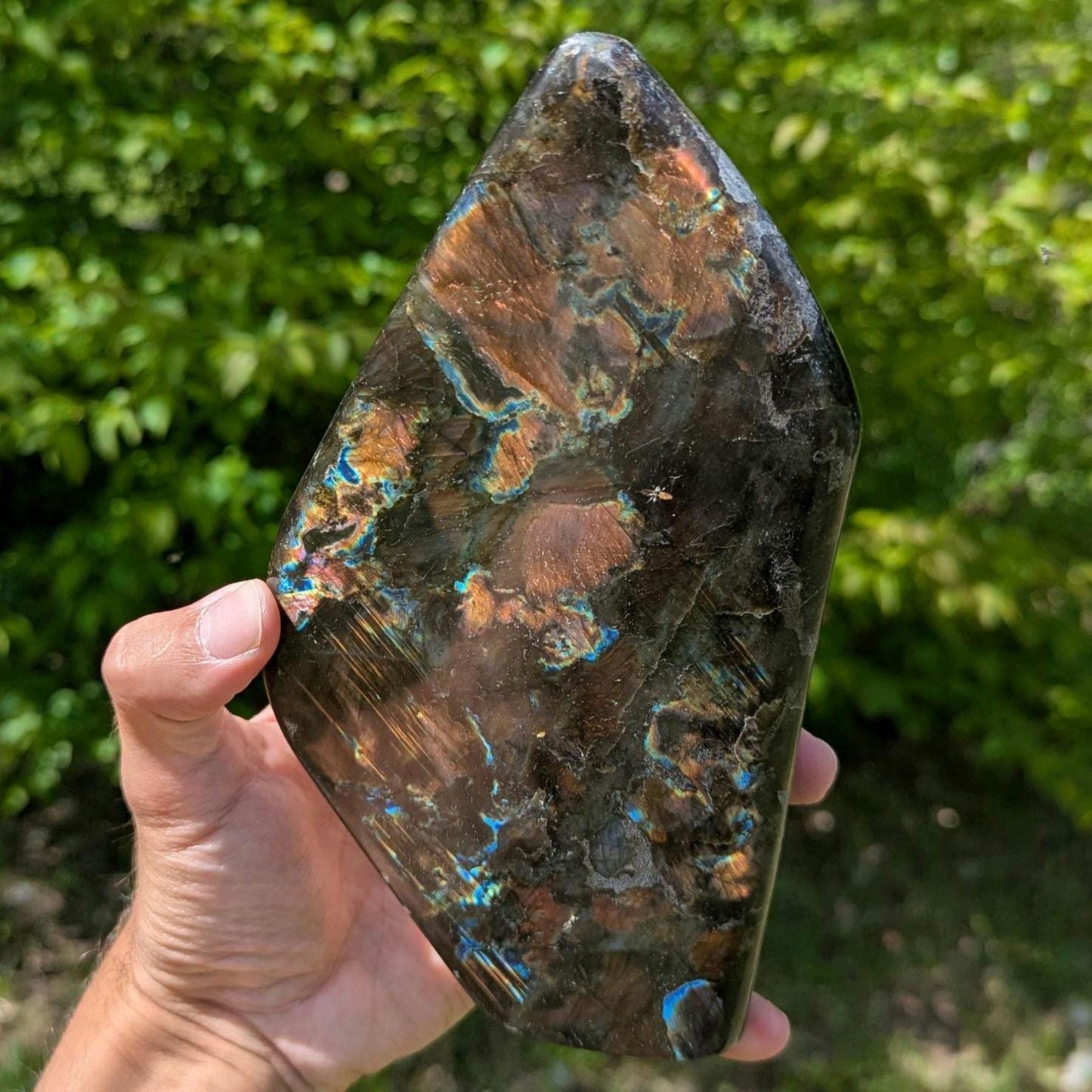 1.24 kg Orange Labradorite Crystal - Polished Purple, Orange, Blue Flash Labradorite Freeform - Large Polished Labradorite - Madagascar