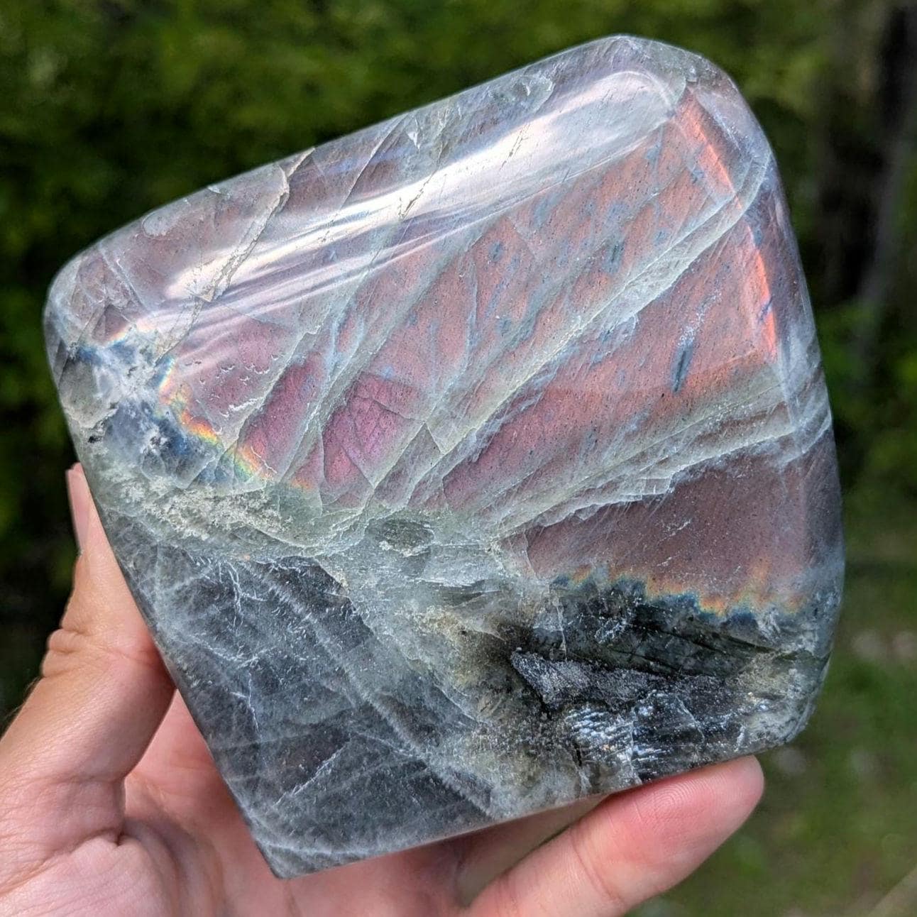 1.16 kg Purple Labradorite Crystal - Polished Purple, Orange, Pink Flash Labradorite Freeform - Large Polished Labradorite - Madagascar