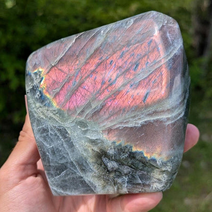 1.16 kg Purple Labradorite Crystal - Polished Purple, Orange, Pink Flash Labradorite Freeform - Large Polished Labradorite - Madagascar