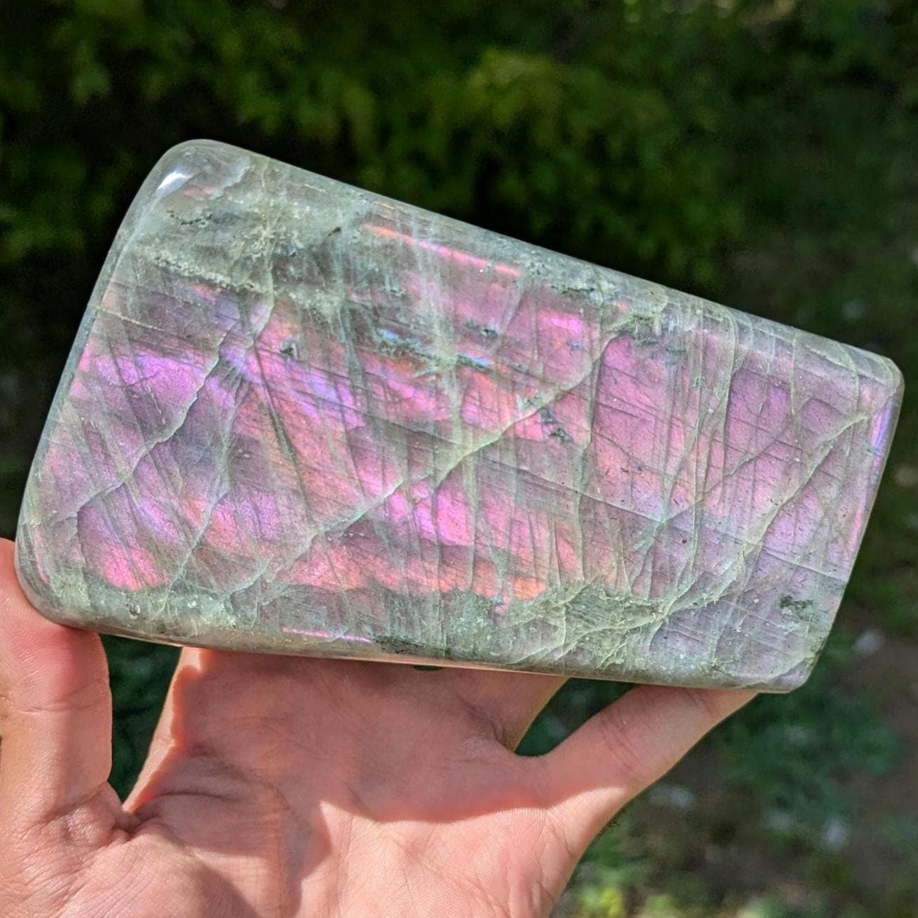 1.01 kg Purple Labradorite Crystal - Polished Purple, Orange, Pink Flash Labradorite Freeform - Large Polished Labradorite - Madagascar