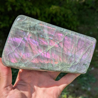 1.01 kg Purple Labradorite Crystal - Polished Purple, Orange, Pink Flash Labradorite Freeform - Large Polished Labradorite - Madagascar