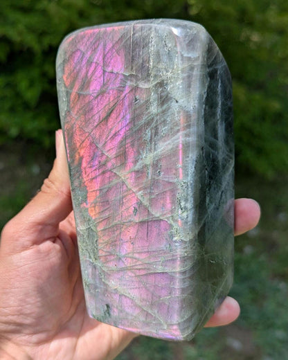 1.01 kg Purple Labradorite Crystal - Polished Purple, Orange, Pink Flash Labradorite Freeform - Large Polished Labradorite - Madagascar