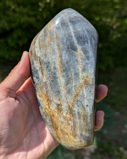 899 g Purple Labradorite Crystal - Polished Purple, Orange, Pink Flash Labradorite Freeform - Large Polished Labradorite - Madagascar