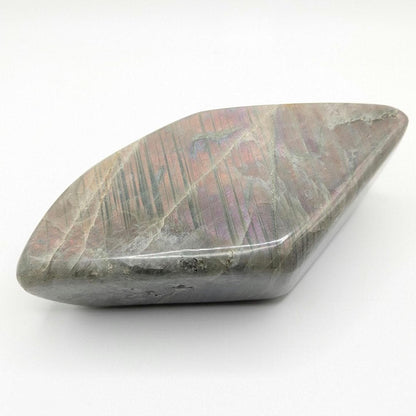 835 g Orangey Pink Labradorite Crystal - Polished Purple, Orange, Pink Flash Labradorite Freeform - Large Polished Labradorite - Madagascar
