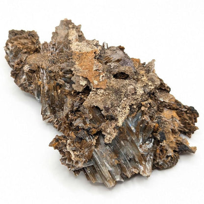 407 g Blue Barite on Matrix Specimen - Nador, Morocco - Barite Mineral Specimen - Blue Baryte from Morocco - Natural Barite Crystal Cluster