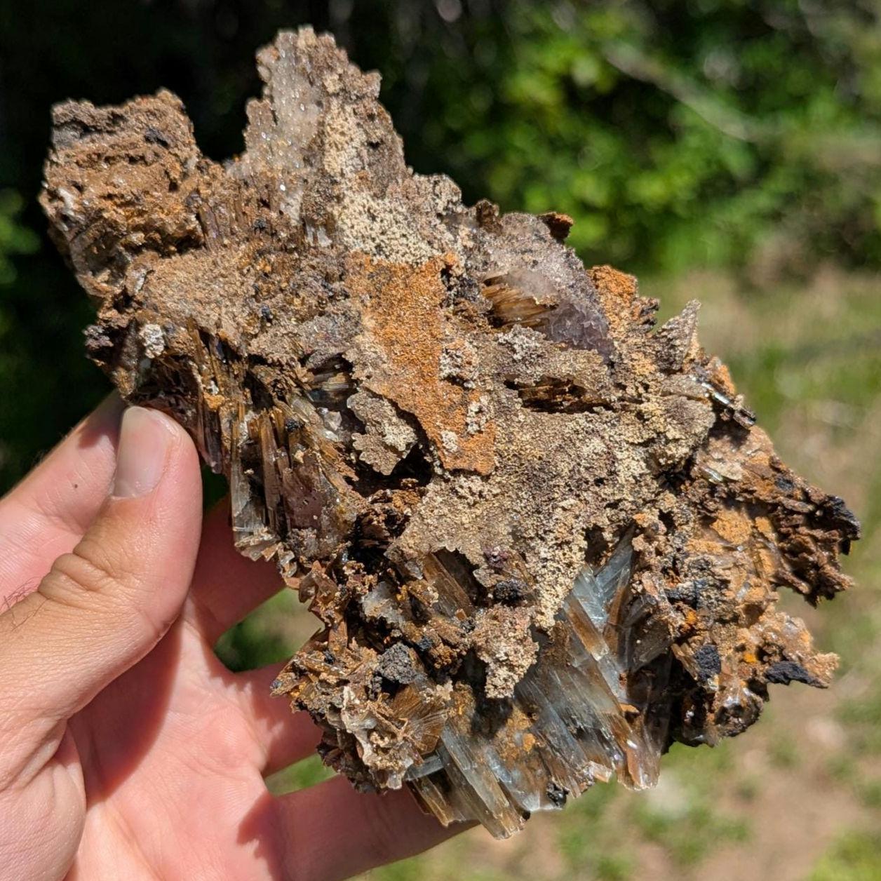 407 g Blue Barite on Matrix Specimen - Nador, Morocco - Barite Mineral Specimen - Blue Baryte from Morocco - Natural Barite Crystal Cluster