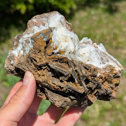 865 g Blue Barite on White Barite Matrix Specimen - Nador, Morocco - Barite Mineral Specimen - Blue Baryte from Morocco - Natural Crystal