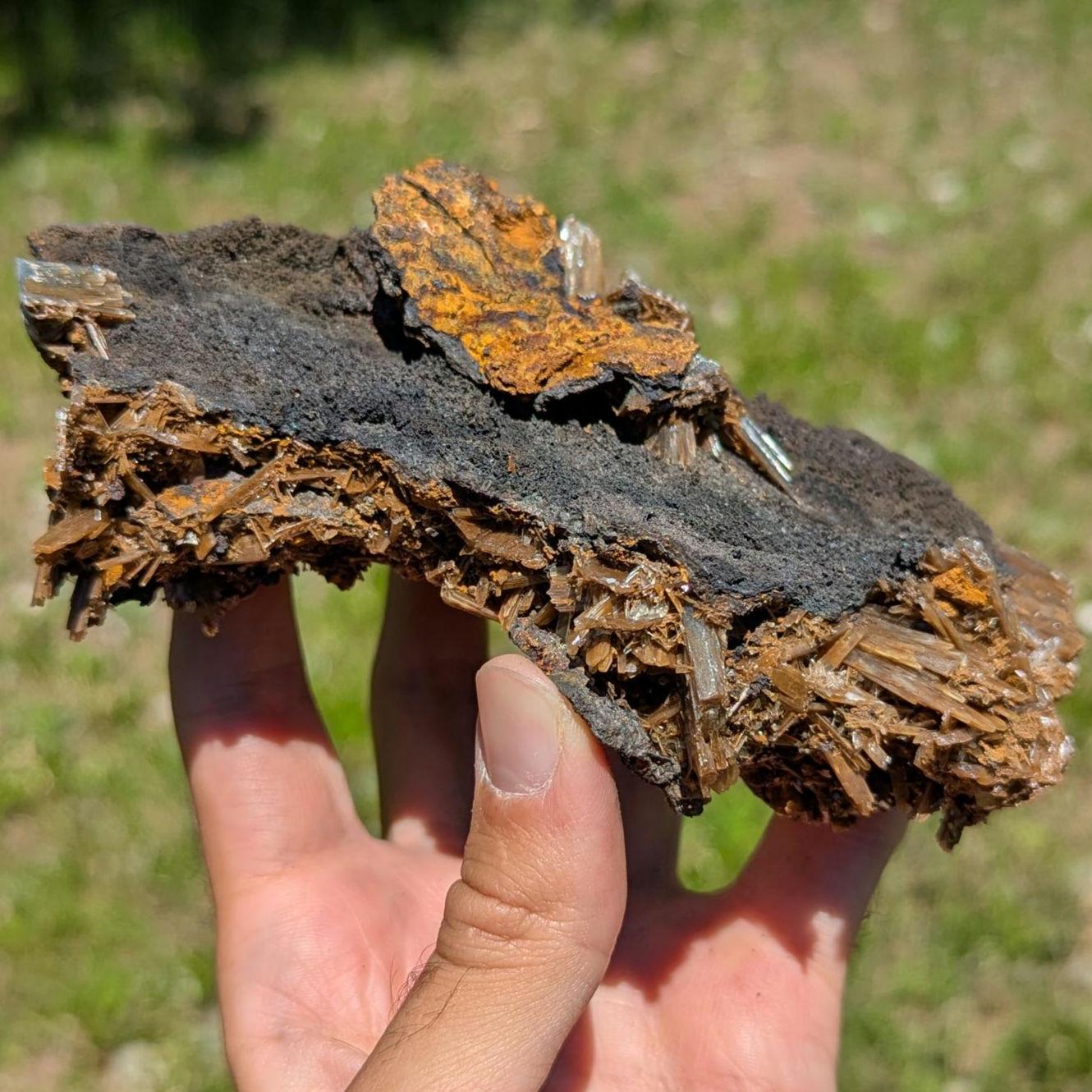 412 g Blue Barite with Brown Barite Matrix Specimen - Nador, Morocco - Barite Mineral Specimen - Blue Baryte from Morocco - Natural Crystal