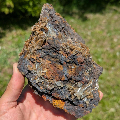 487 g Blue Barite with Brown Barite Matrix Specimen - Nador, Morocco - Barite Mineral Specimen - Blue Baryte from Morocco - Natural Crystal