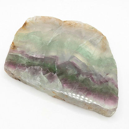 568 g Natural Rainbow Fluorite Slab - Green and Purple Fluorite Polished Crystal Specimen - Fluorite Slab - Crystal Home Decor