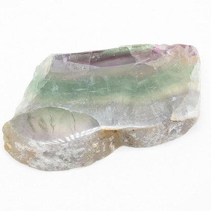 459 g Natural Rainbow Fluorite Slab - Green and Purple Fluorite Polished Crystal Specimen - Fluorite Slab - Crystal Home Decor