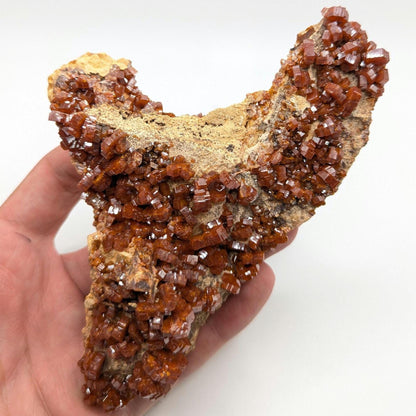 370 g Crystallized Vanadinite Crystals - Fine Mineral Specimen - Mibladen, Morocco - Handpicked at Mine - Natural Sparkling Red Vanadinite