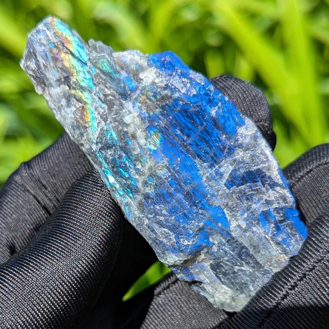 90g Blue Flash Canadian Labradorite - Tabor Island, Nain, Labrador, Canada - Rough Specimen - The Original Labradorite