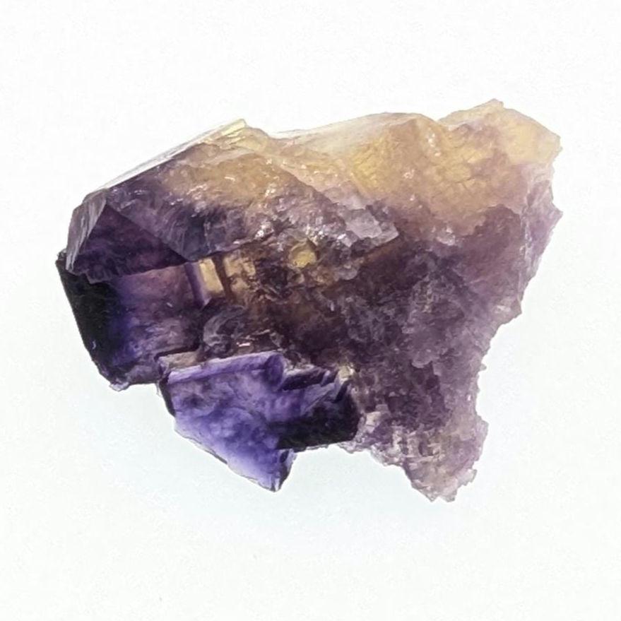 Zoned Purple Yellow Fluorite from Cave-in-Rock, Illinois - Bicolor Cubic Mineral Specimen