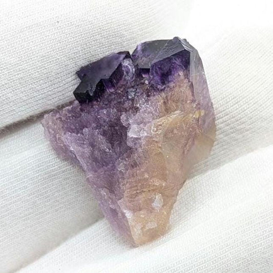 Zoned Purple Yellow Fluorite from Cave-in-Rock, Illinois - Bicolor Cubic Mineral Specimen