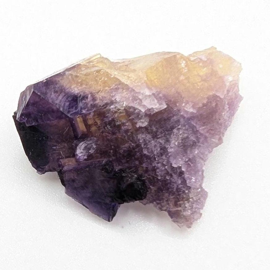 Zoned Purple Yellow Fluorite from Cave-in-Rock, Illinois - Bicolor Cubic Mineral Specimen