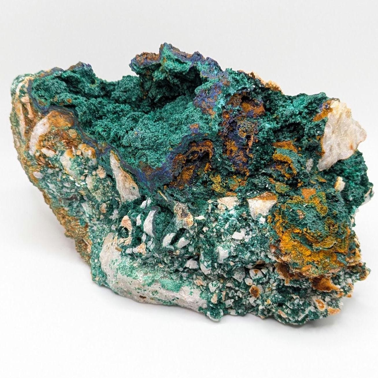 1.92kg Malachite with Azurite - Sidi Ayad, Morocco - Large Natural Malachite Mineral Specimen