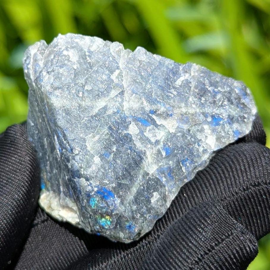 44g Blue Flash Canadian Labradorite Slab - Tabor Island, Nain, Labrador, Canada - Rough Labradorite Slice - The Original Labradorite