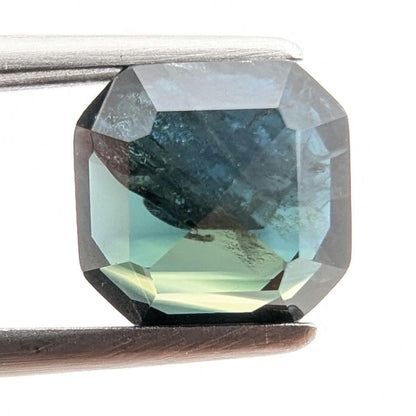 2.58ct Parti Dark Teal Sapphire - Queensland, Australia - Heated Green Blue Octagon Loose Gemstone