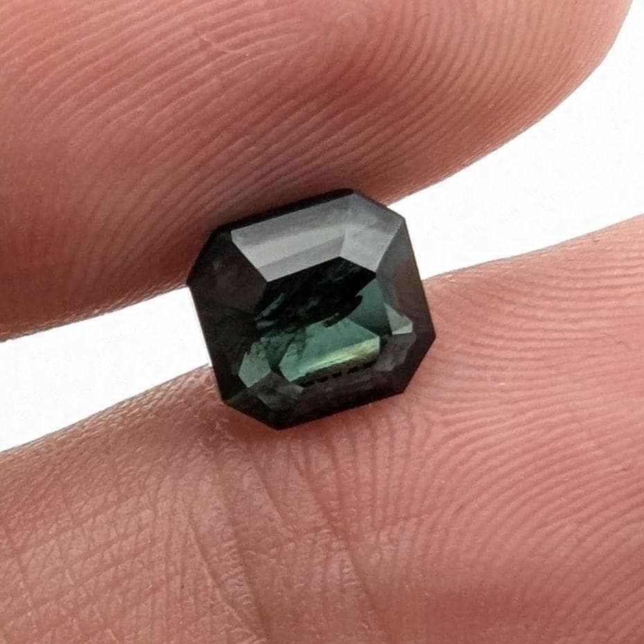 2.58ct Parti Dark Teal Sapphire - Queensland, Australia - Heated Green Blue Octagon Loose Gemstone