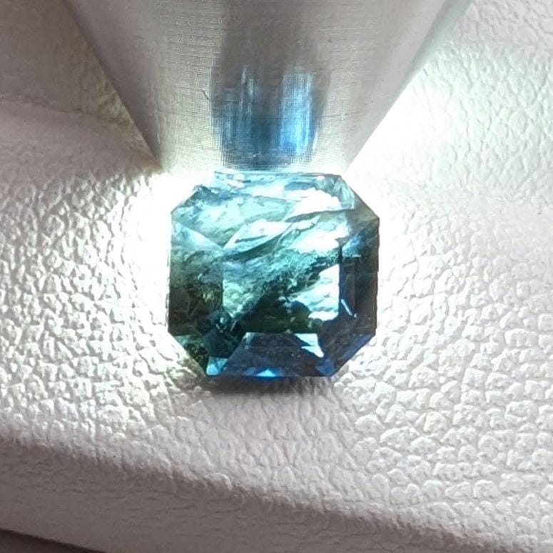 2.58ct Parti Dark Teal Sapphire - Queensland, Australia - Heated Green Blue Octagon Loose Gemstone