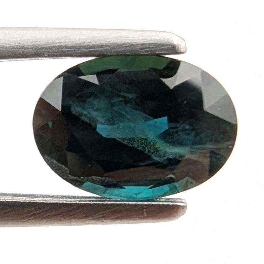 1.06ct Parti Dark Teal Sapphire - Queensland, Australia - Heated Oval Loose Gemstone