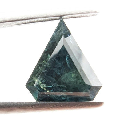 1.98ct Parti Dark Teal Sapphire - Queensland, Australia - Heated Shield Cut Green Blue Loose Gemstone