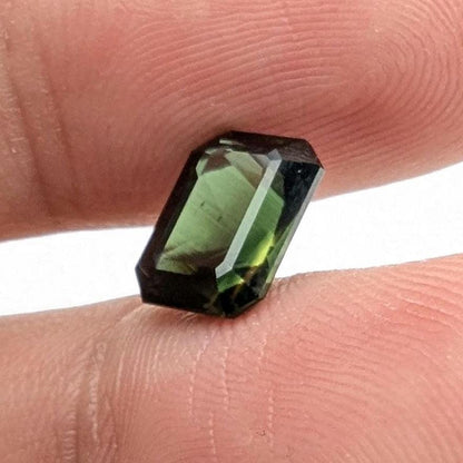 2.94ct Parti Dark Teal Sapphire - Queensland, Australia - Heated Green Blue Octagon Loose Gemstone