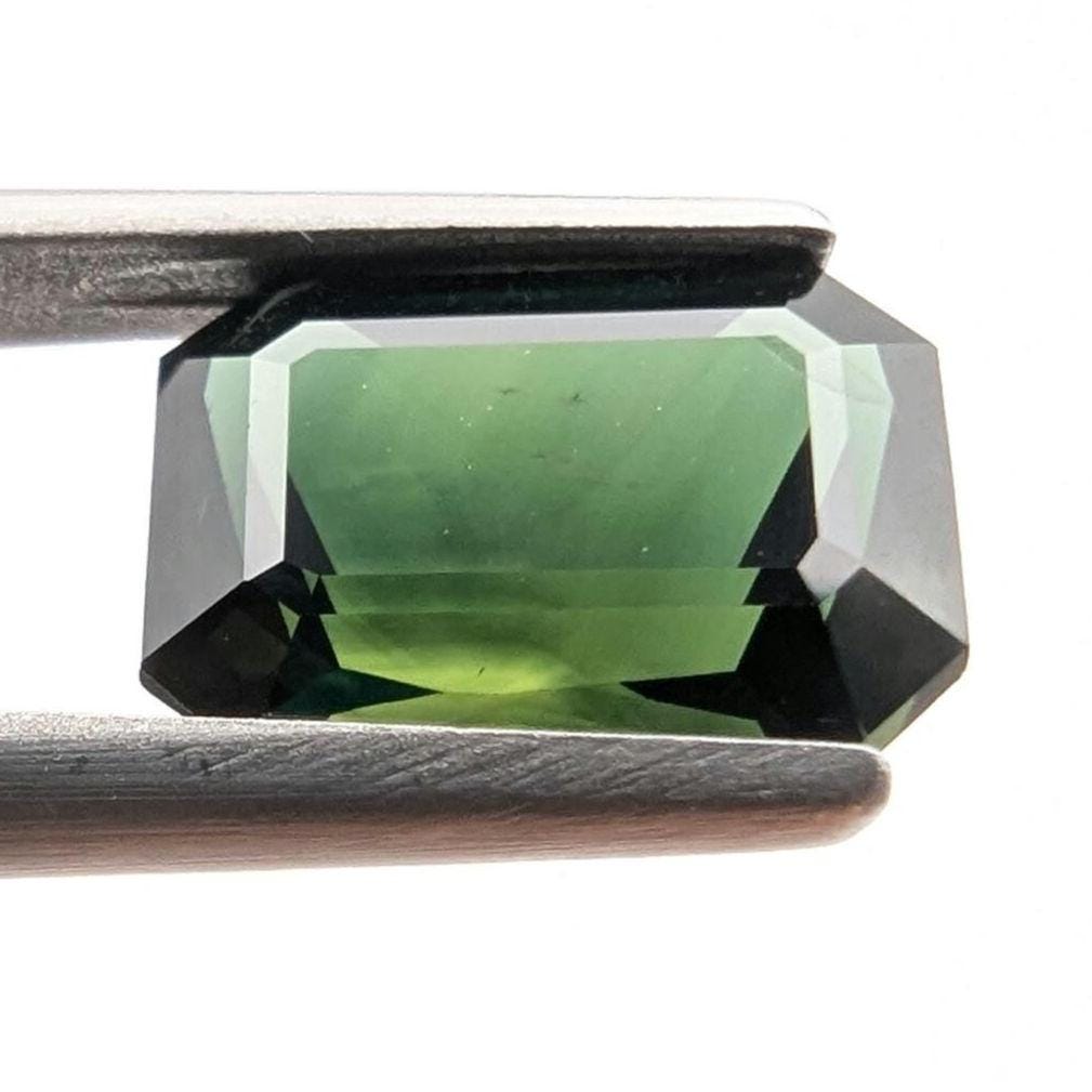 2.94ct Parti Dark Teal Sapphire - Queensland, Australia - Heated Green Blue Octagon Loose Gemstone