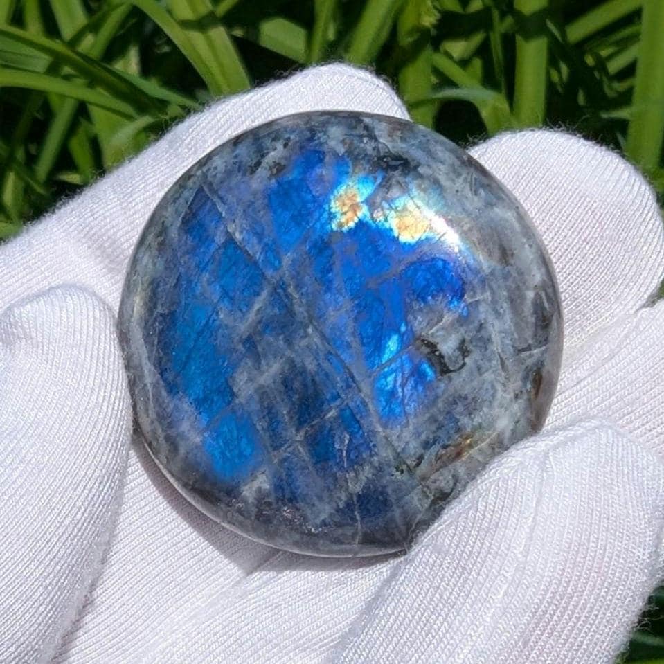 115ct Blue Flash Labradorite Cabochon - Tabor Island, Nain, Labrador, Canada