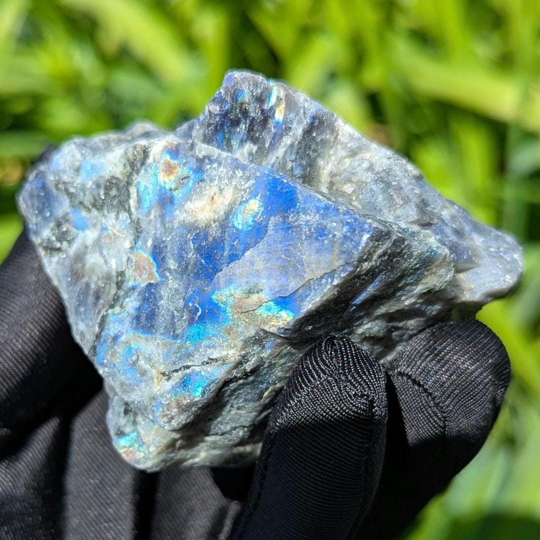 262g Blue Flash Canadian Labradorite - Tabor Island, Nain, Labrador, Canada - Rough Specimen - The Original Labradorite