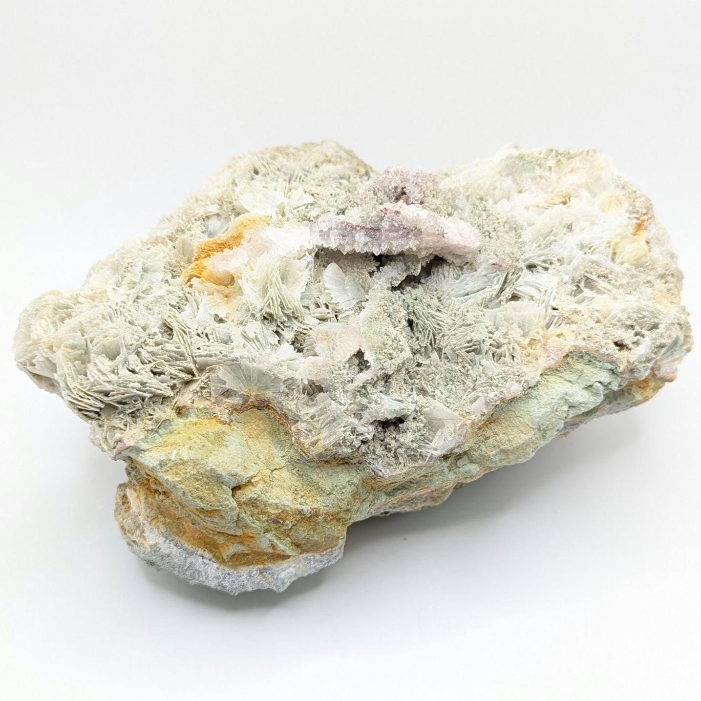 2.03kg Prehnite on Barite - Imilchil, High Atlas, Morocco - Natural Green Prehnite Mineral Specimen