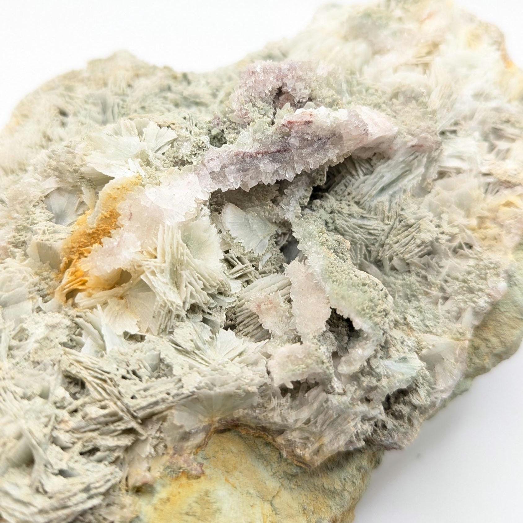 2.03kg Prehnite on Barite - Imilchil, High Atlas, Morocco - Natural Green Prehnite Mineral Specimen
