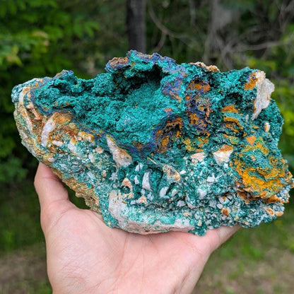 1.92kg Malachite with Azurite - Sidi Ayad, Morocco - Large Natural Malachite Mineral Specimen