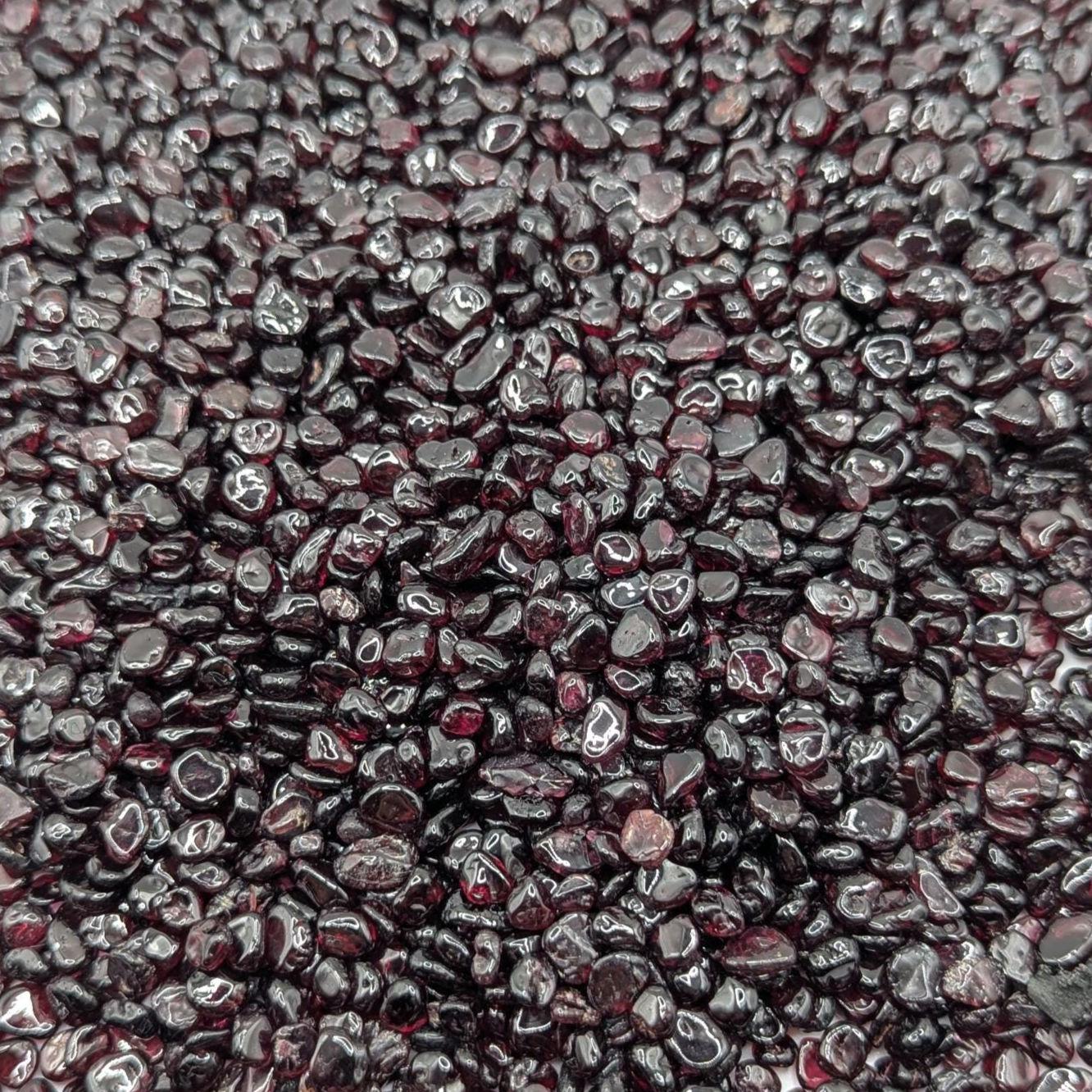Garnet Gravel Lot - 5 to 10mm Tumbled Chips - India - Natural Red Almandine Garnet - Polished Loose Gemstones