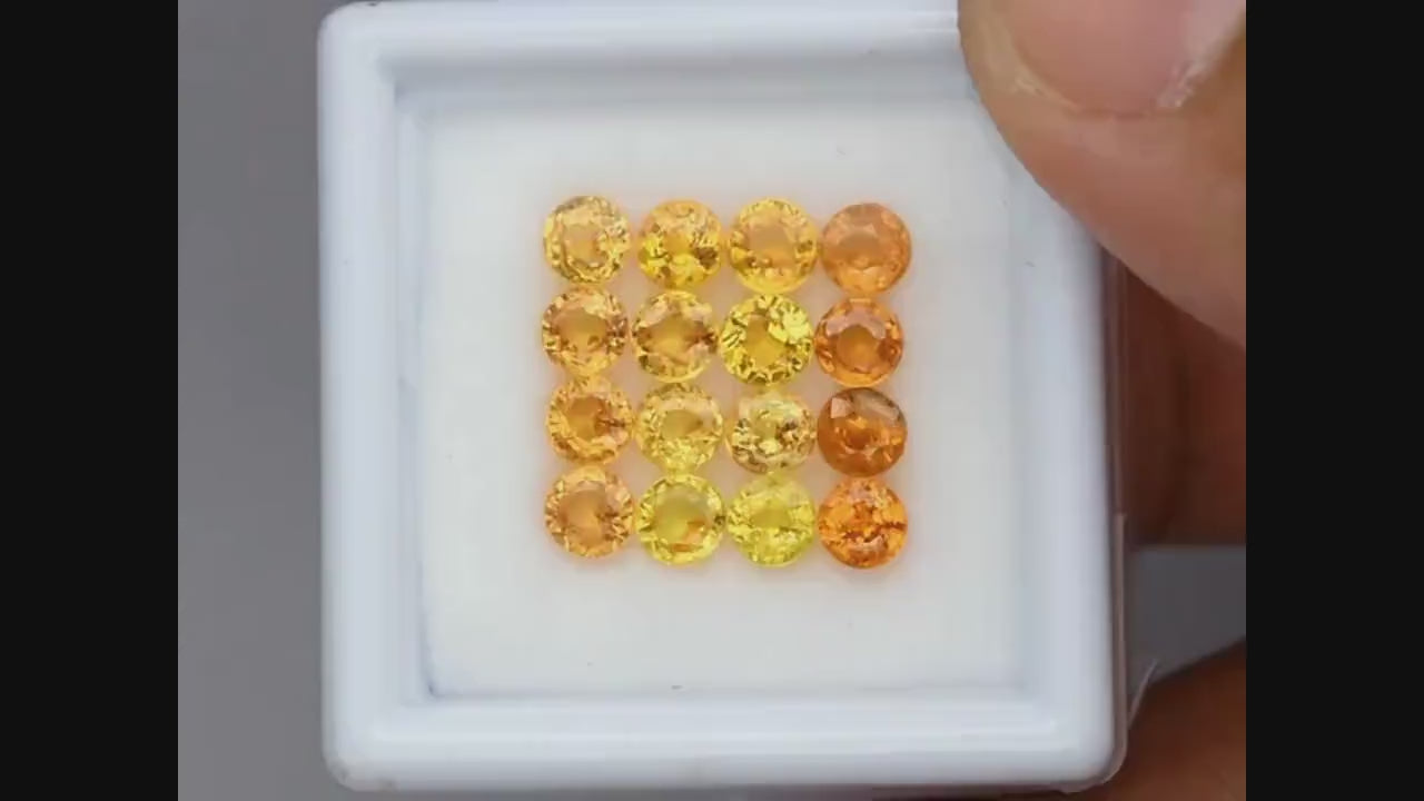 16pc (3.93ct) Lot of Yellow Sapphires - Beryllium Heated Sapphires from Songea, Tanzania