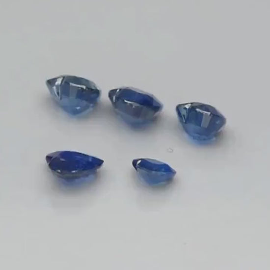 5pc (1.94ct) Lot of Blue Sapphire Hearts - Heated Sapphire from Madagascar