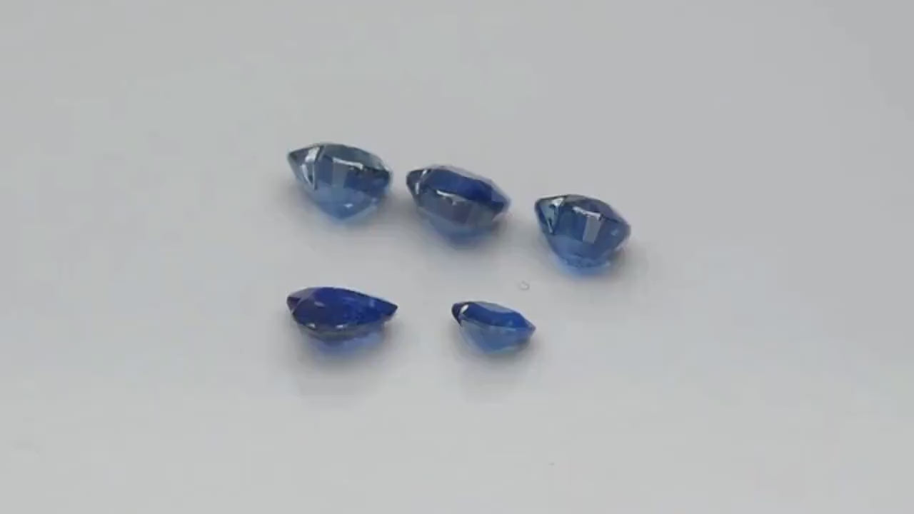 5pc (1.94ct) Lot of Blue Sapphire Hearts - Heated Sapphire from Madagascar