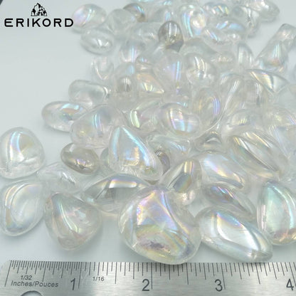 50/100/200g Aura Quartz Tumbles - Titanium Quartz Coated - Aura Rainbow Colored Quartz - Rainbow Crystal Quartz - White Aura Tumbled Gem Lot