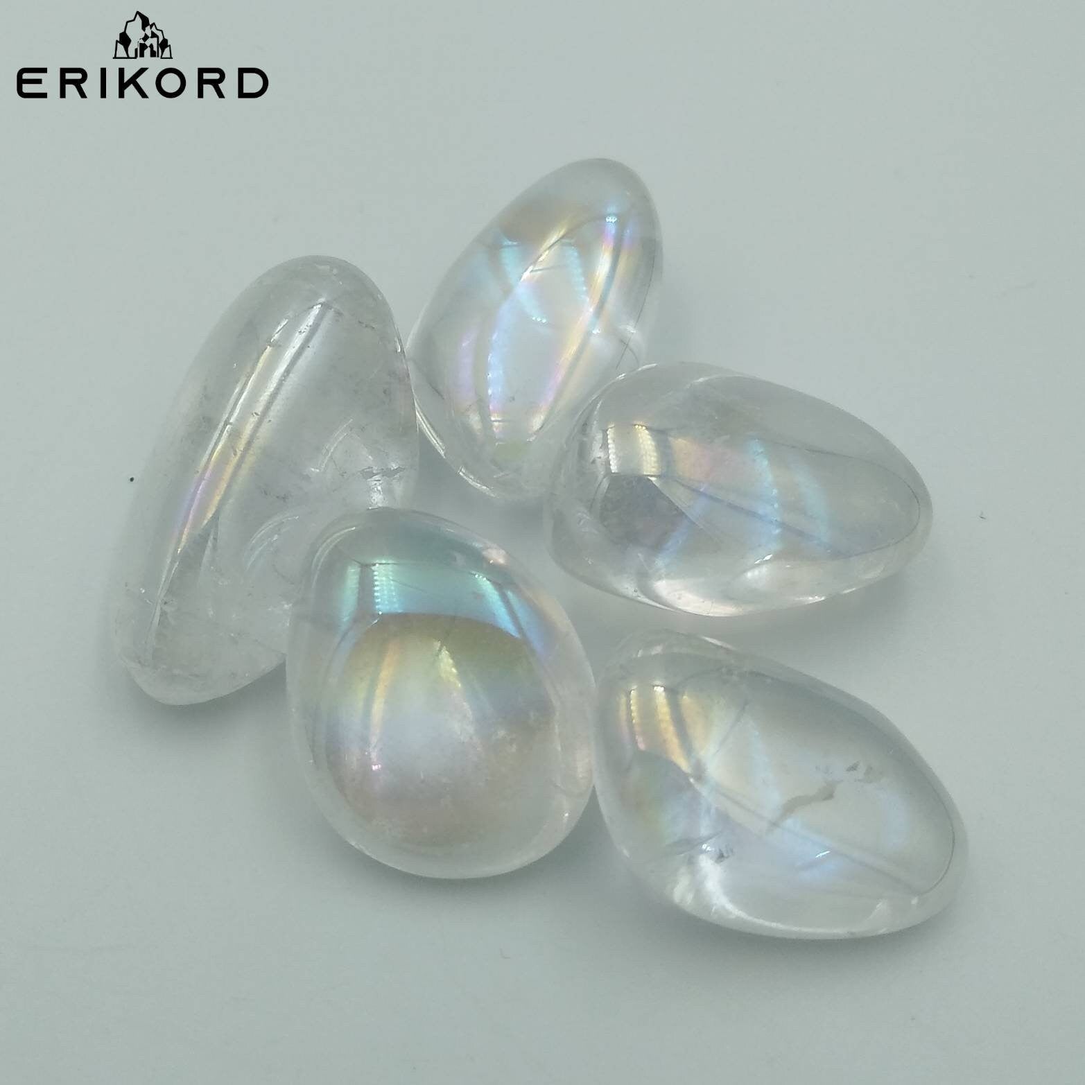 50/100/200g Aura Quartz Tumbles - Titanium Quartz Coated - Aura Rainbow Colored Quartz - Rainbow Crystal Quartz - White Aura Tumbled Gem Lot