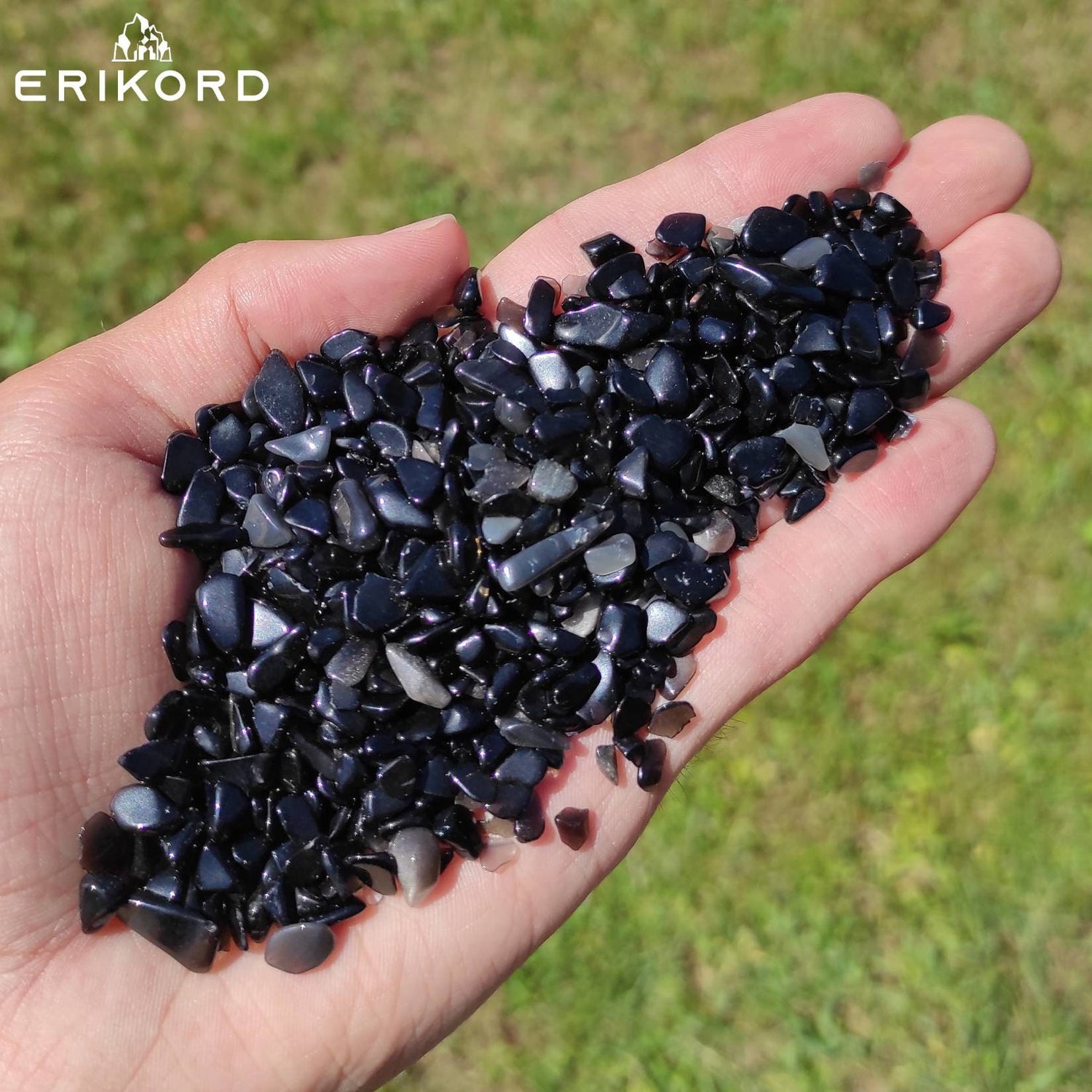 50/100/200g Black Obsidian Gravel 5-7mm Polished Black Obsidian Tumbled Stones Natural Brazil Black Obsidian Loose Gemstones Crystals Lot