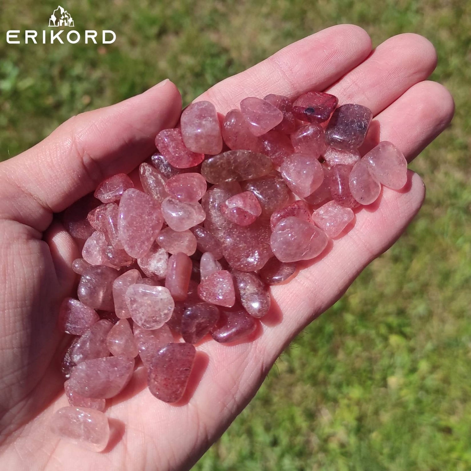 50/100/200g Red Aventurine Quartz Gravel 8-12mm Strawberry Quartz Gravel Polished Pink Aventurine Quartz Natural Brazil Aventurine Loose Gem